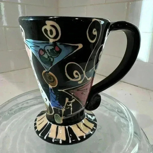 Toler Laguna Beach Pottery Coffee Cup Music Design Signed - Picture 1 of 12